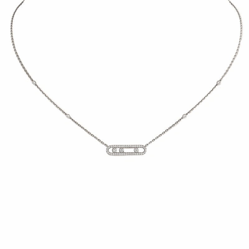 Messika Baby Move Pave 18ct White Gold 0.35ct Diamond Necklace