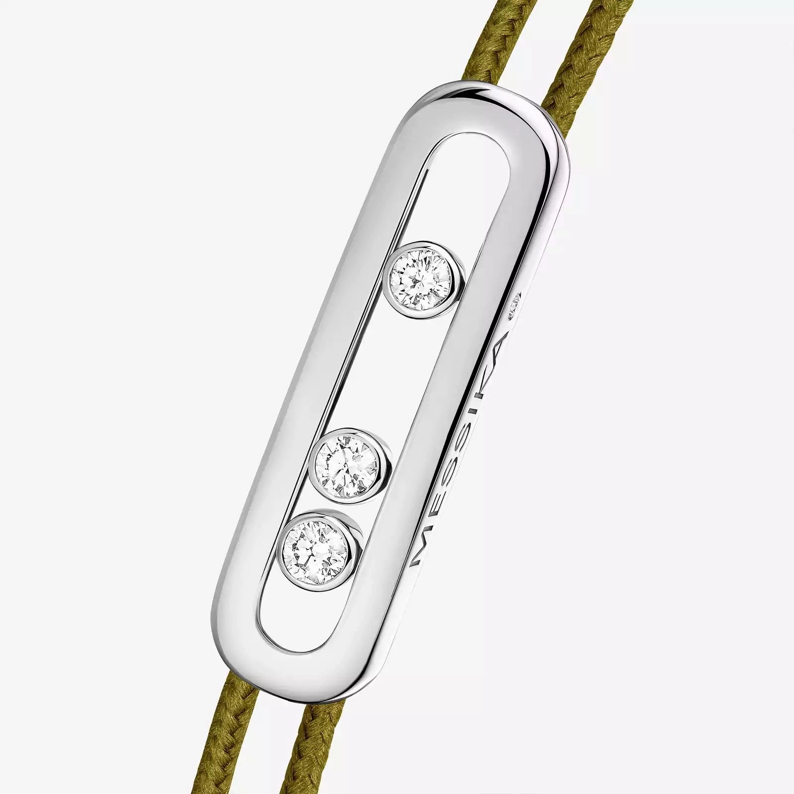Messika Care(s) 18ct White Gold & Diamond Khaki Cord Bracelet