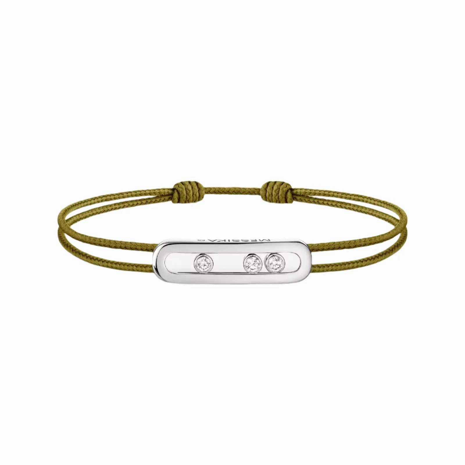Messika Care(s) 18ct White Gold & Diamond Khaki Cord Bracelet