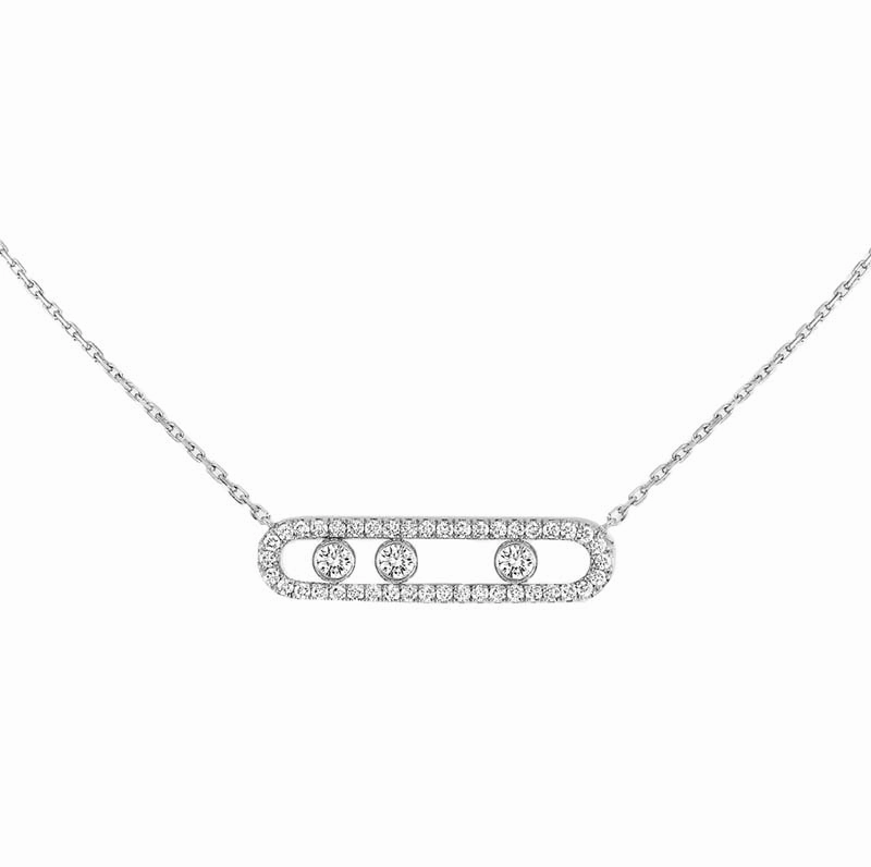 Messika Move 18ct White Gold 0.65ct Diamond Pave Necklace