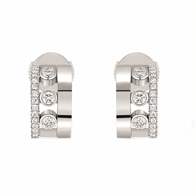 Messika Move Romane 18ct White Gold 0.29ct Diamond Mini Hoop Earrings