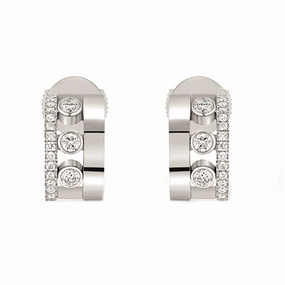 Messika Move Romane 18ct White Gold 0.29ct Diamond Mini Hoop Earrings