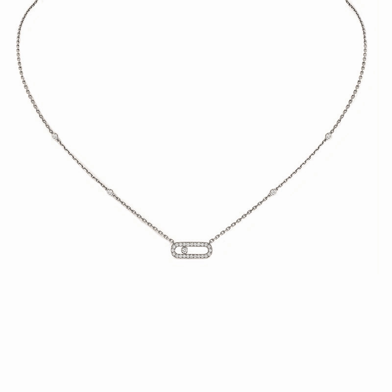 Messika Move Uno Pave 18ct White Gold 0.20ct Diamond Necklace