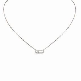 Messika Move Uno Pave 18ct White Gold 0.20ct Diamond Necklace