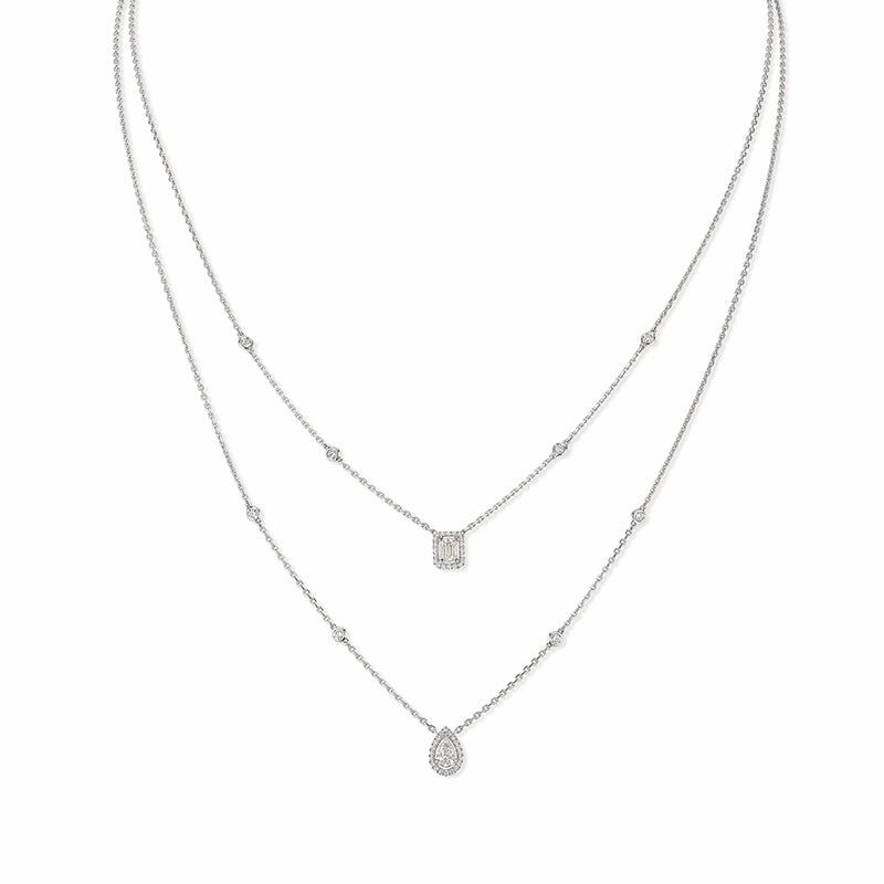 Messika My Twin 18ct White Gold 0.80ct Diamond Two Row Necklace