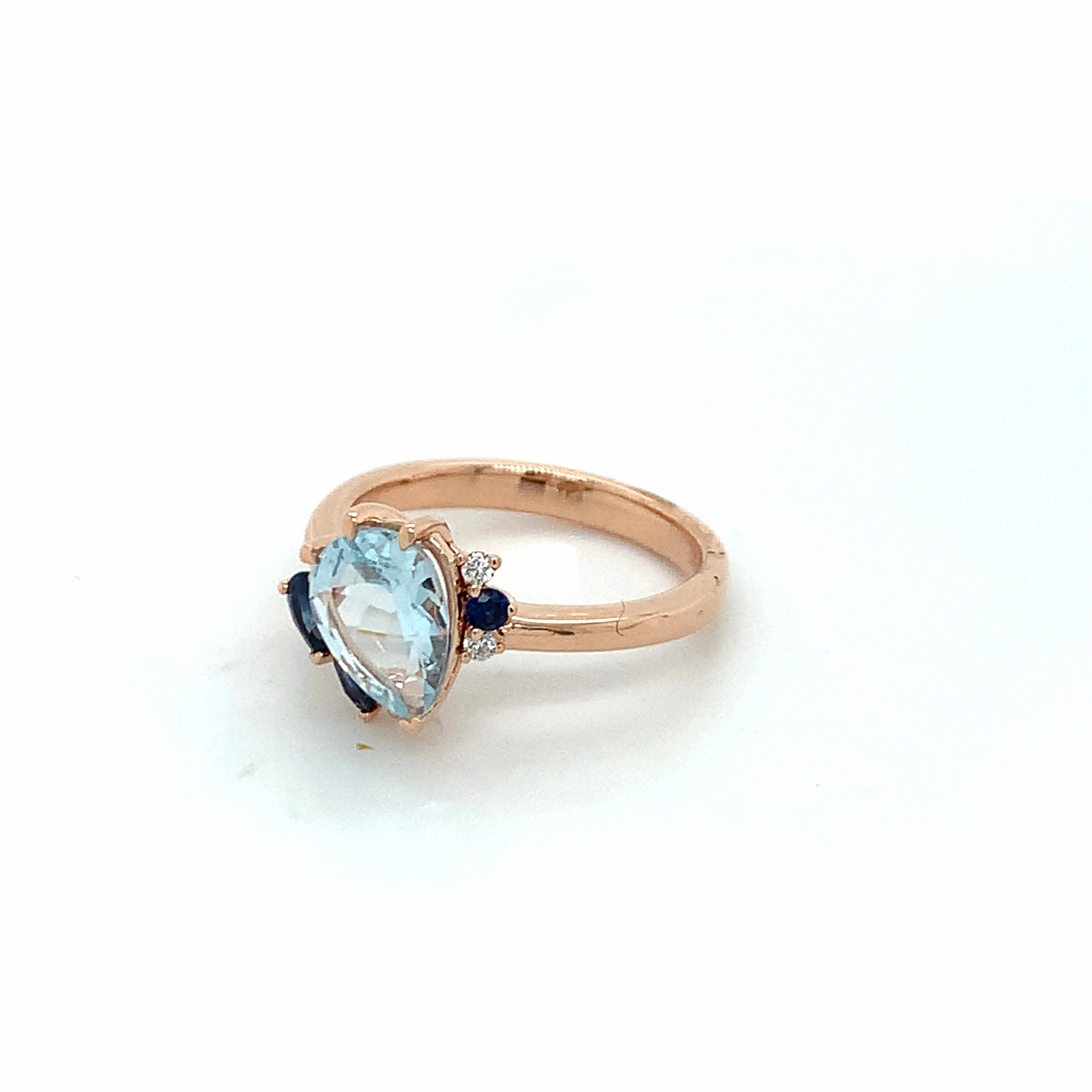 Michelle Sapphire Aquamarine Ring