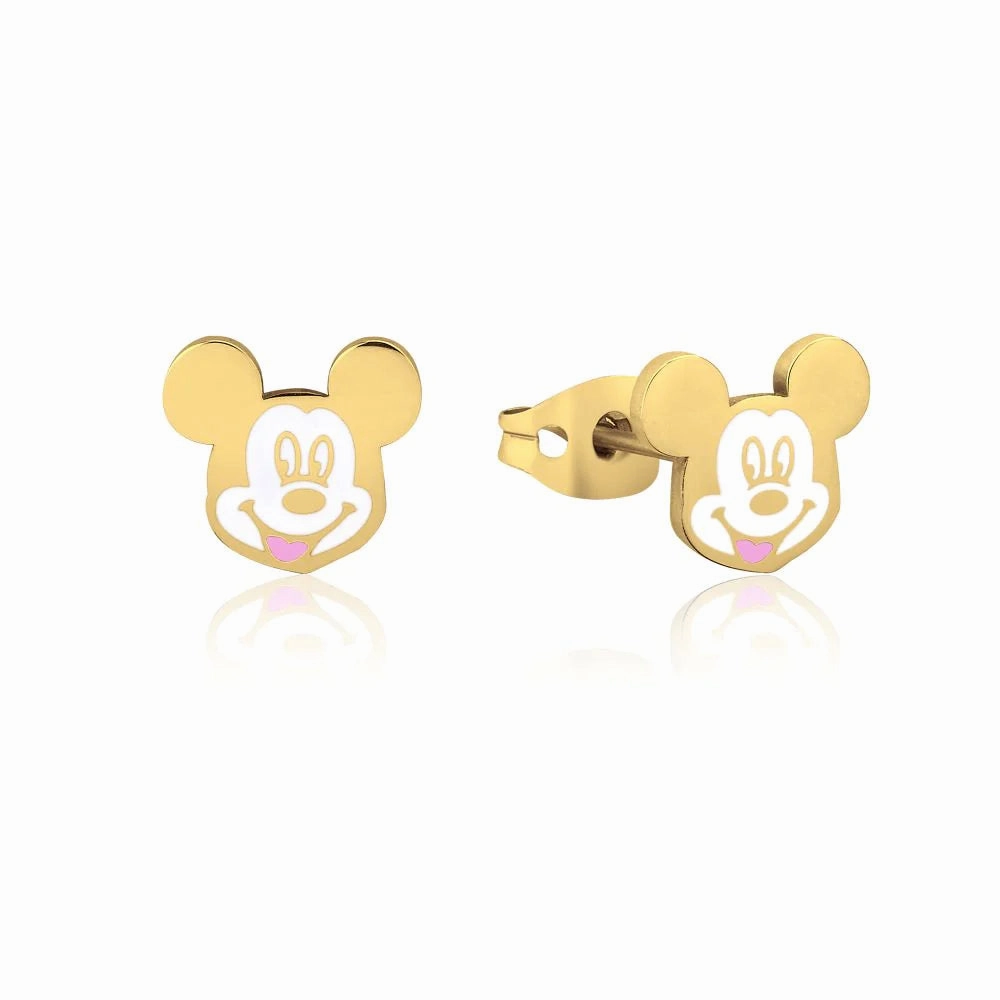 Mickey Mouse Gold Enamel - Necklace & Earrings
