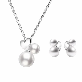 Mikimoto 18ct White Gold Akoya Pearl Two Piece Gift Set