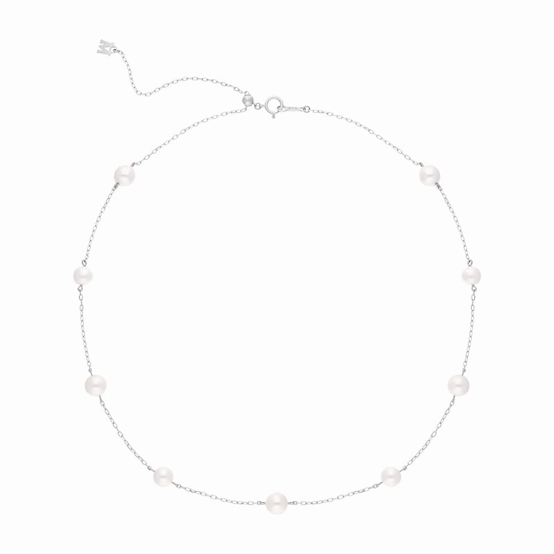 Mikimoto 18ct White Gold White Akoya Pearl Necklace