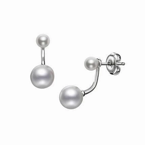 Mikimoto Duet 18ct White Gold 7.25mm Pearl Earrings
