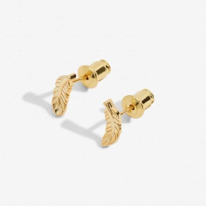 Mini Charms Feather Gold Plated Earrings 7057