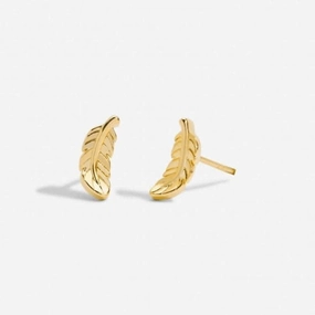 Mini Charms Feather Gold Plated Earrings 7057