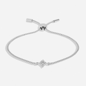 Mini Charms Pave Diamond Silver Plated Bracelet 7639