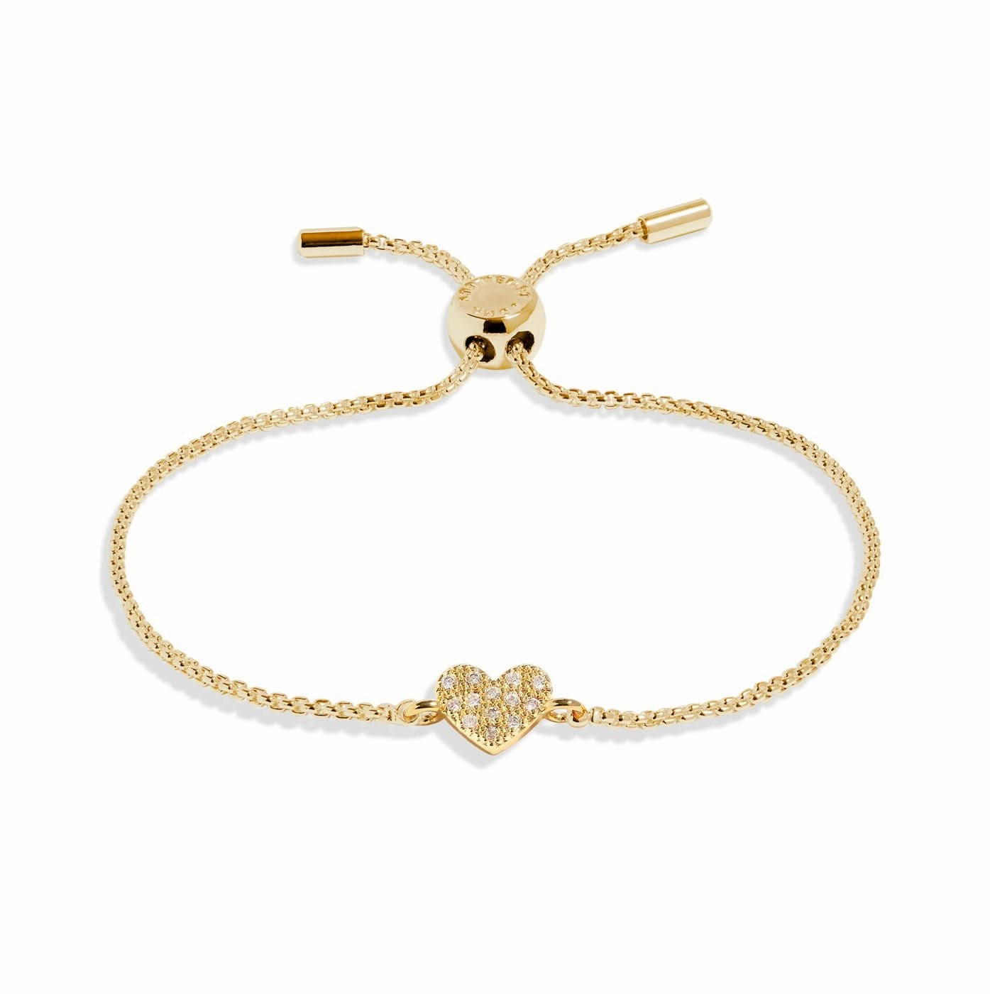 Mini Charms Pave Heart Gold Plated Bracelet 7638