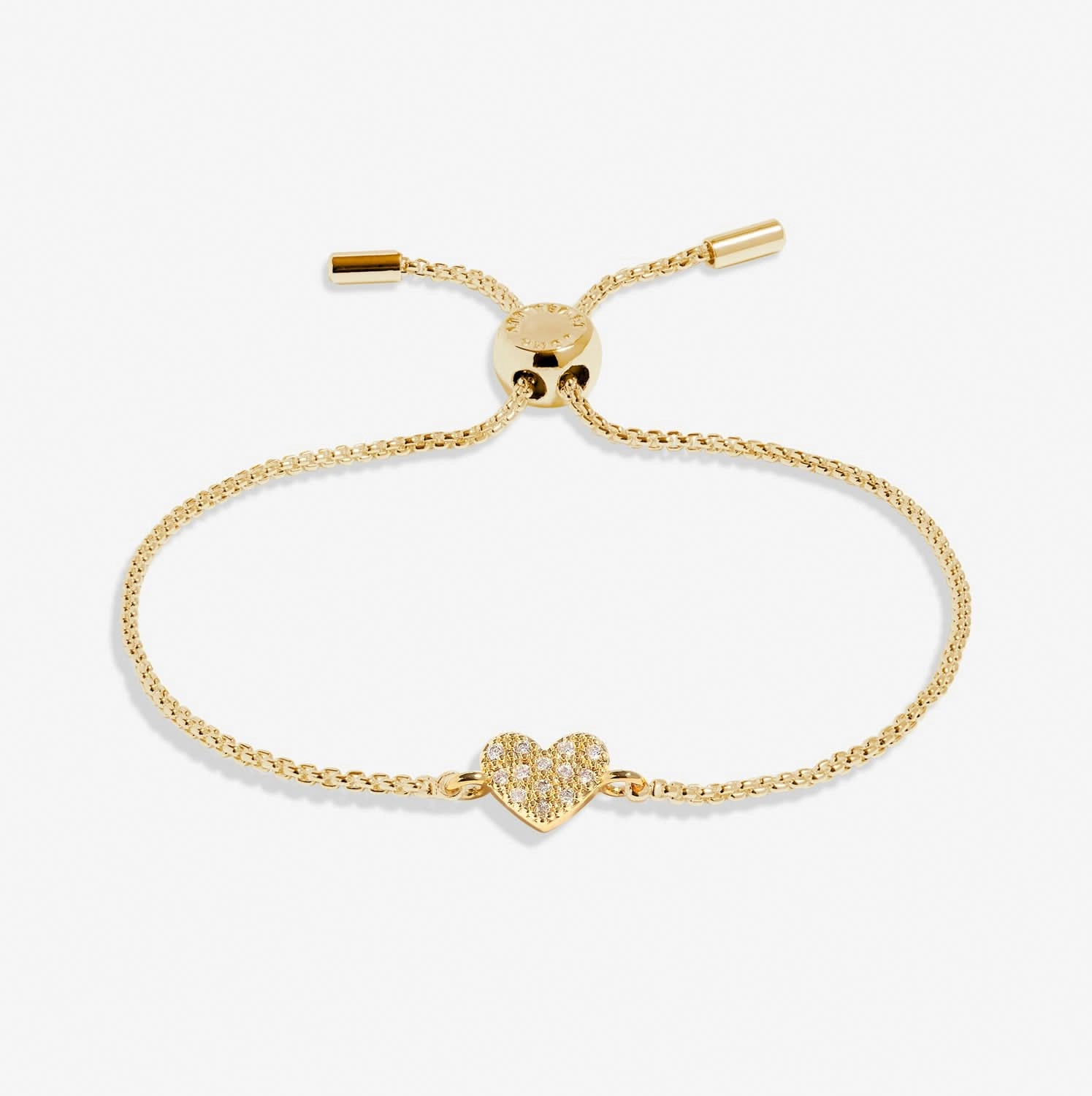 Mini Charms Pave Heart Gold Plated Bracelet 7638