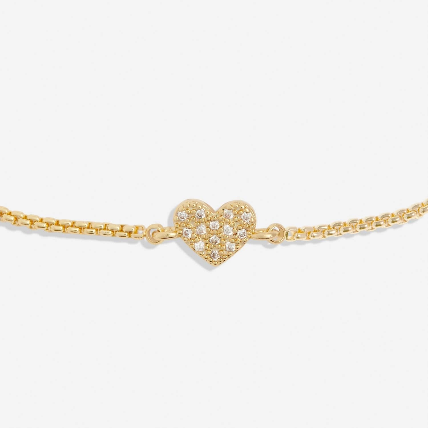 Mini Charms Pave Heart Gold Plated Bracelet 7638