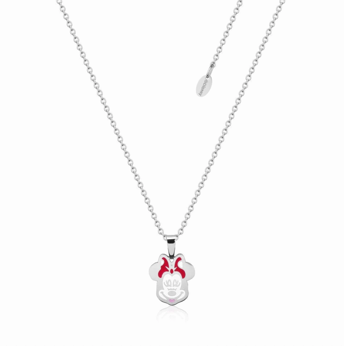 Minnie Mouse Silver Enamel - Necklace & Earring