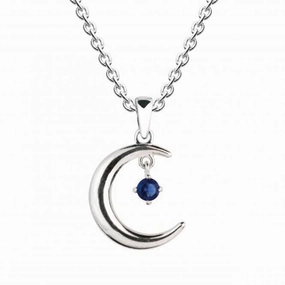 Moon with Blue Zirconia Pendant 9428BLZ
