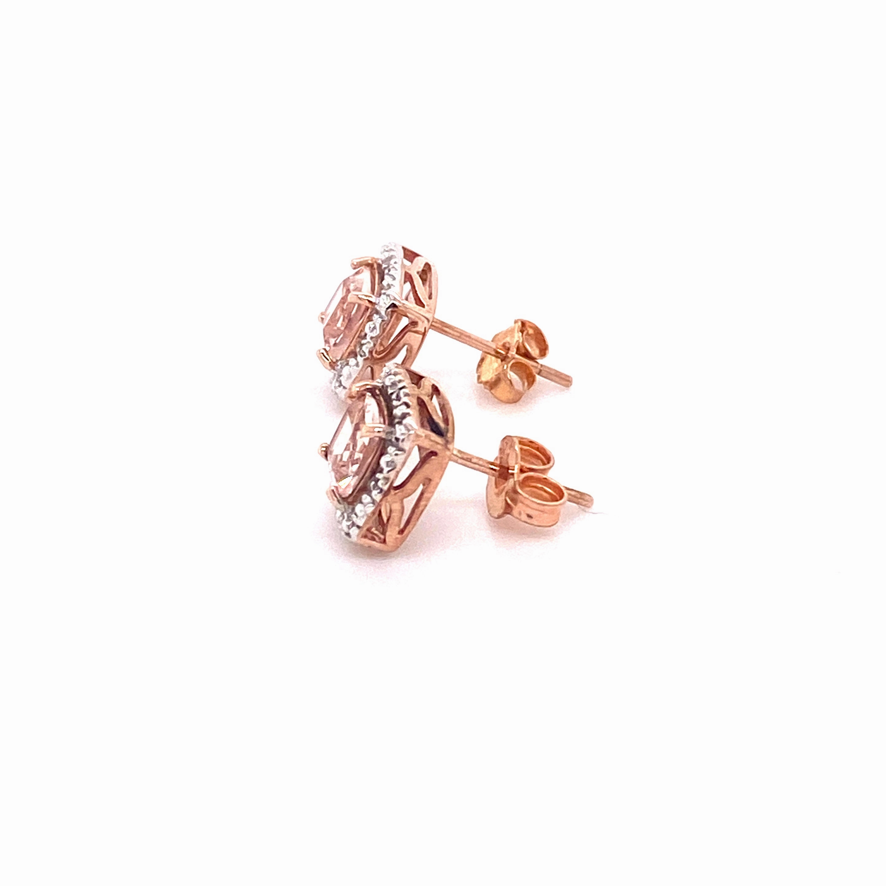 Morganite 9ct Rosegold Earrings