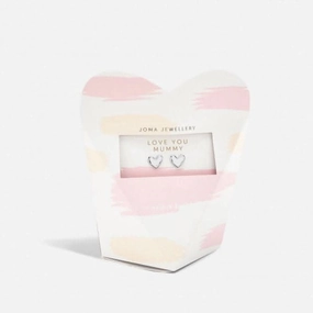 Mother's Day From the Heart Gift Box Love You Mummy Silver Plated Earrings 6961