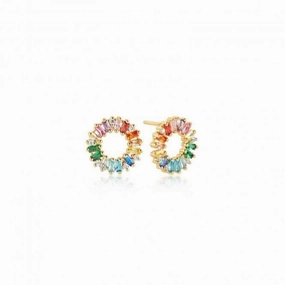 Multicoloured Zirconia Antella Circolo Earrings SJ-E0324-XCZ(YG)