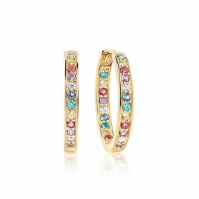 Multicoloured Zirconia Corte Earrings SJ-E1540-XCZ(YG)