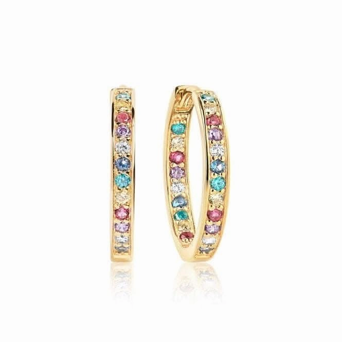 Multicoloured Zirconia Corte Earrings SJ-E1540-XCZ(YG)