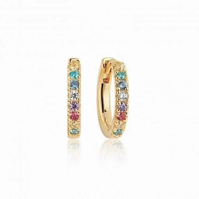 Multicoloured Zirconia Ellera Medio Earrings SJ-E2859-XCZ(YG)