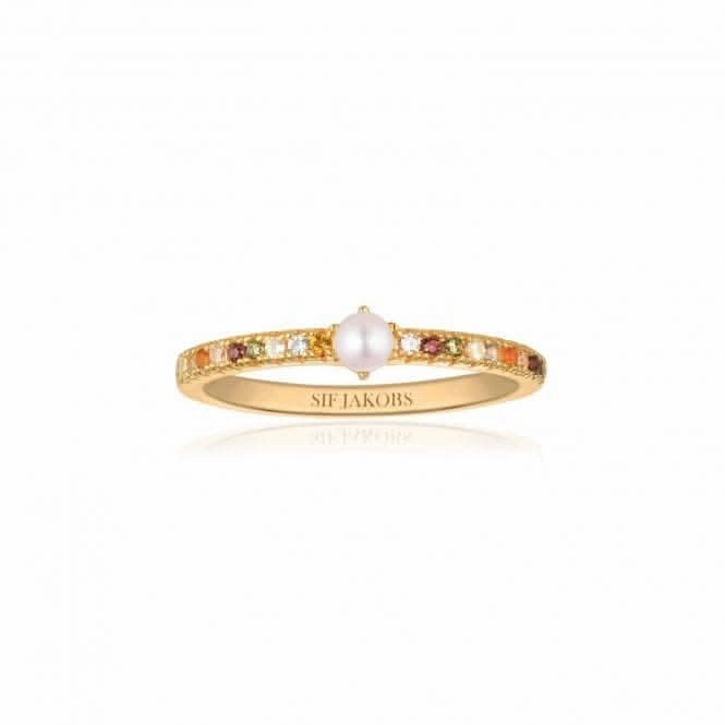 Multicoloured Zirconia Ellera Perla Uno Ring SJ-R12284-ACZ-SG