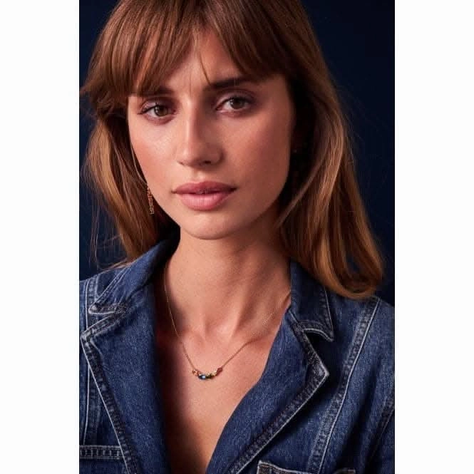 Multicoloured Zirconia Ellisse Cinque Necklace SJ-N2332-XCZ-YG