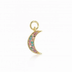 Multicoloured Zirconia Luna Earring Charm SJ-CH2380-XCZ-YG