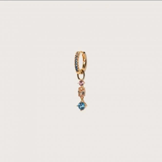 Multicoloured Zirconia Pendolo Tre Earring Charm SJ-CH2374-XCZ-YG