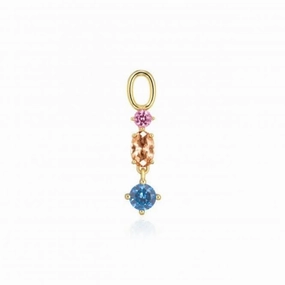 Multicoloured Zirconia Pendolo Tre Earring Charm SJ-CH2374-XCZ-YG