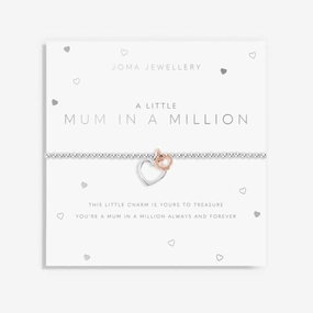 Mum In A Million Silver And Rose Gold 17.5cm Stretch Bracelet 6061