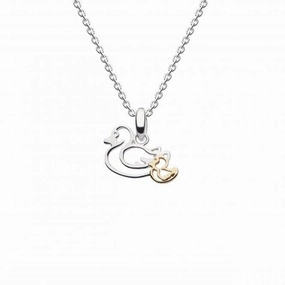 Mummy Duck and Duckling with Gold Plate Pendant 9360GD