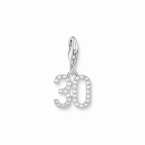 Number 30 silver charm