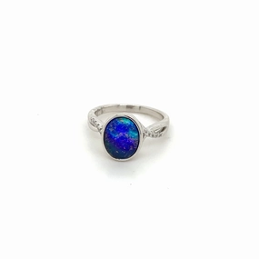 Opal Infinity Band Platinum Ring