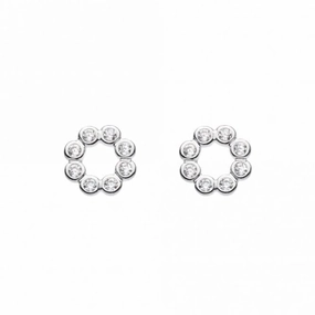 Open Circle Round Zirconia Stud Earrings 38428CZ