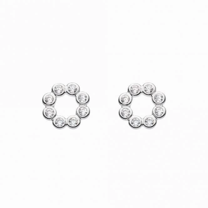 Open Circle Round Zirconia Stud Earrings 38428CZ