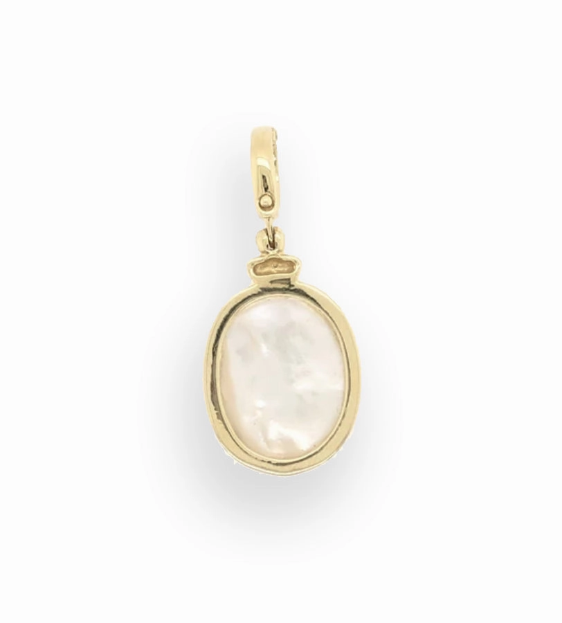 Oval Pearl Gold Enhancer Pendant