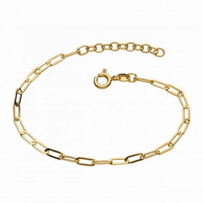 Paperclip Link Chain 7" Gold Plated Bracelet 76812GD