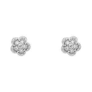 Pasquale Bruni Figlia Dei Fiori 18ct White Gold 0.33ct Diamond Flower Stud Earrings