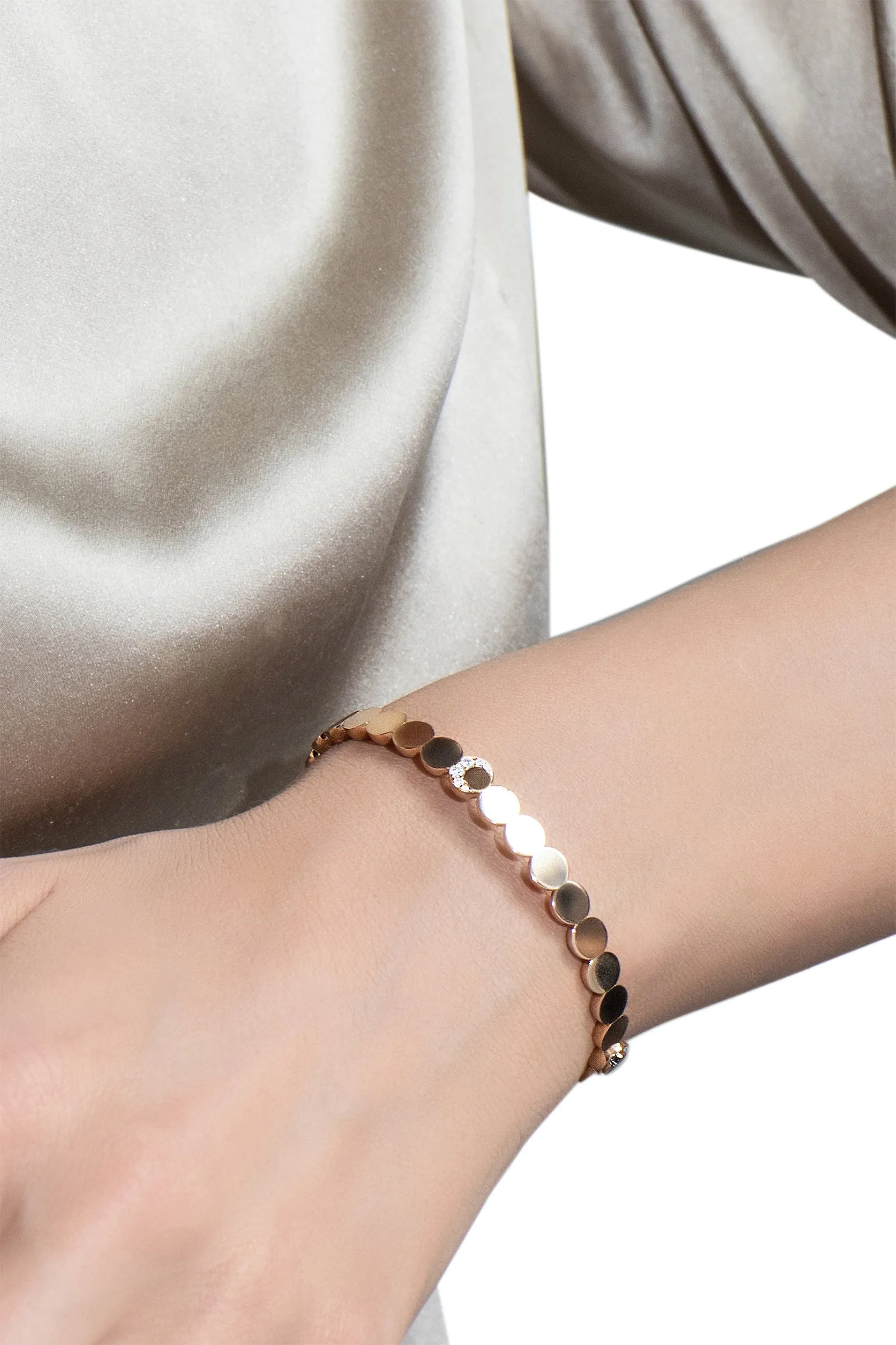 Pasquale Bruni Luce 18ct Rose Gold 0.11ct Diamond Half Moon Small Bracelet