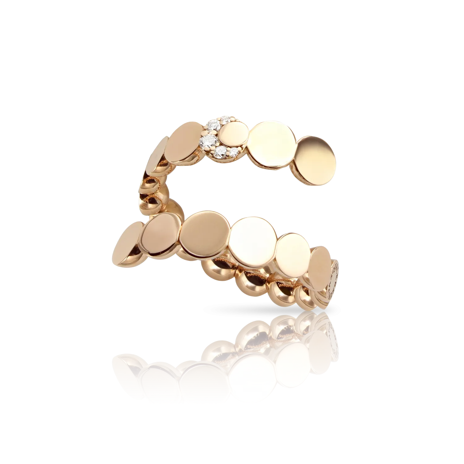 Pasquale Bruni Luce 18ct Rose Gold Diamond Crossover Ring Size Medium