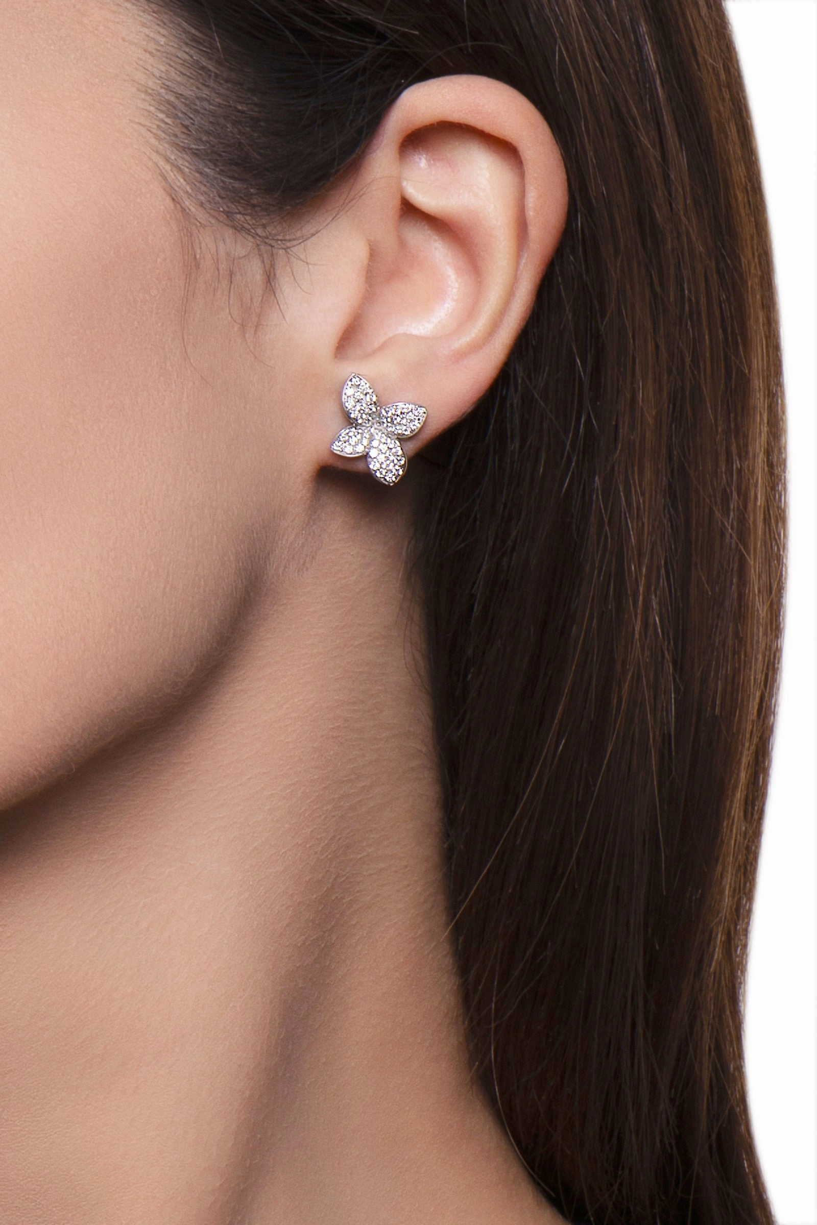 Pasquale Bruni Petit Garden 18ct White Gold 0.71ct Diamond Flower Stud Earrings