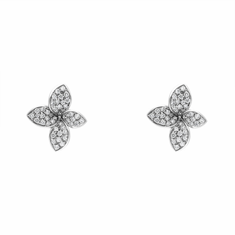 Pasquale Bruni Petit Garden 18ct White Gold 0.71ct Diamond Flower Stud Earrings