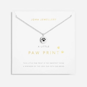 Paw Print Silver 46cm   5cm Extender Necklace 6108