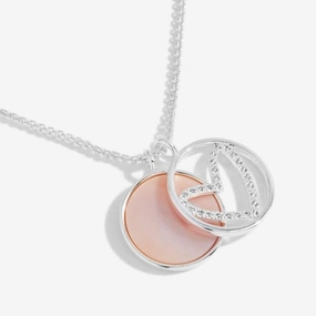 Perla Pink Mother Of Pearl Heart Silver 46cm   5cm Extender Necklace 5406