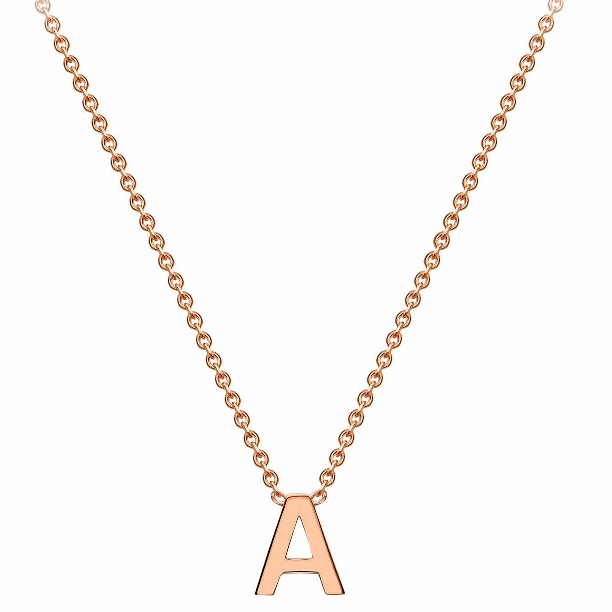 Petite Initial Letter 9ct Rose Gold Necklaces