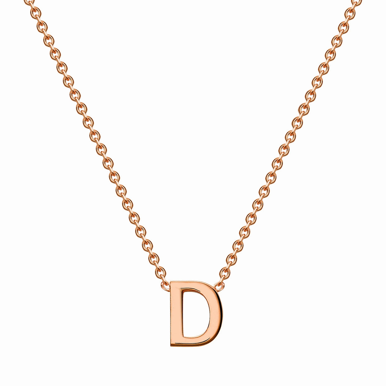 Petite Initial Letter 9ct Rose Gold Necklaces